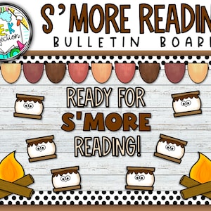 Campfire S&#39;mores Bulletin Board | Camping Board | Digital Download | Outdoorsy Bulletin Board Kit |  Ready for S&#39;more Reading