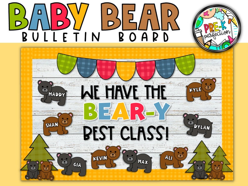 Baby Bear Bulletin Board Back to School Bulletin Board Digital Download Bulletin Board Kit imagem 1