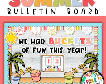Summer Beach Bulletin Board: Bucket List Countdown (Digital Download)