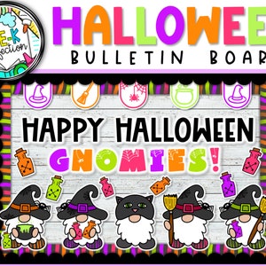 Halloween Gnome Bulletin Board | Witch Gnome Decor | Witch Bulletin Board | Halloween Classroom Decor | Fall Bulletin Board Kit