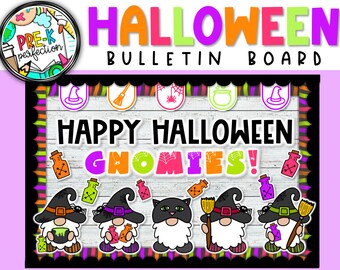 Kit de decoración para tablón de anuncios de gnomo de bruja de Halloween (descarga digital)