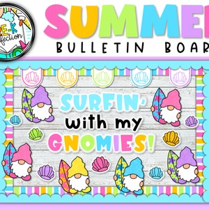 Surfin&#39; Gnomes Bulletin Board | Summer Decor | Surfin&#39; with my Gnomies