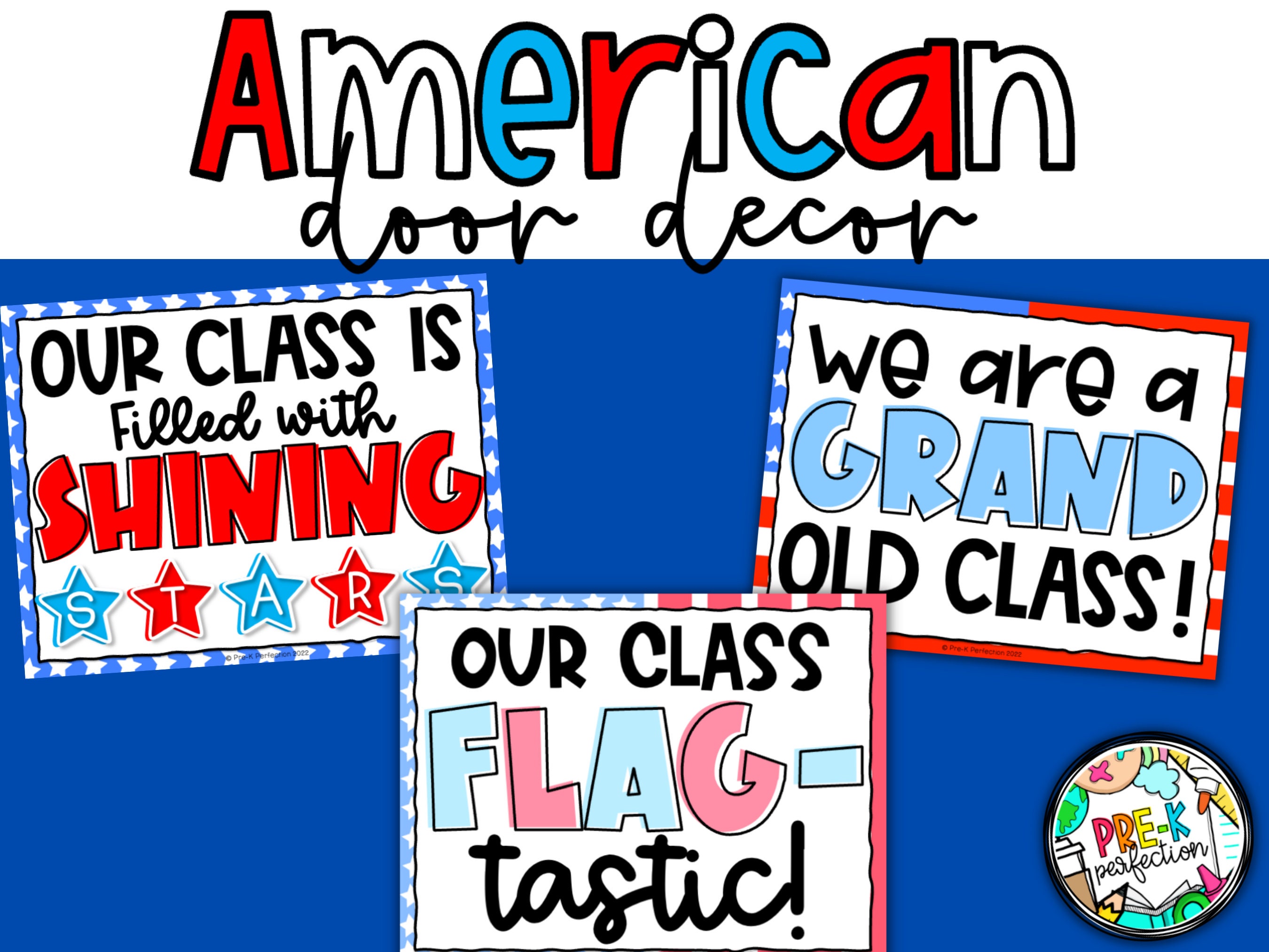 EDITABLE American Flag Door Decor | Memorial Day, Fourth of July ...