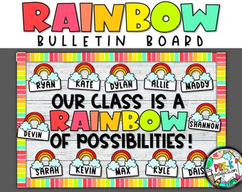 Spring Bulletin Board | Rainbow Bulletin Board | Digital Product