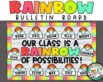 Rainbow Bulletin Board Kit: Classroom Decor (Digital Download)
