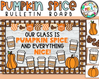 Pumpkin Spice Bulletin Board | Pumpkin Latte Bulletin Board | Digital Download | Fall Bulletin Board Kit