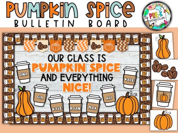 Pumpkin Spice Bulletin Board Kit: Fall Classroom Decor (Digital Download)