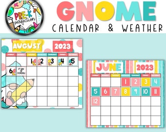 GNOME Classroom Decor Theme | Calendar Set | Weather Set | Morning Meeting Routine | Polka Dot Classroom Decor