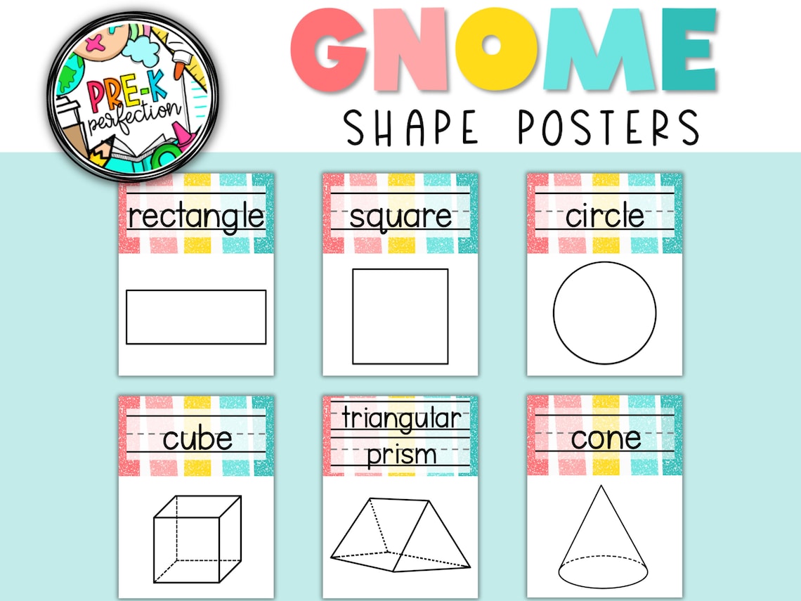 2D and 3D Shape Posters: Polka Dot Classroom Decor (digital Download ...