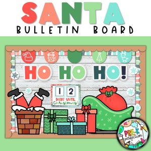 Santa Claus Christmas Bulletin Board | Santa Bulletin Board | Christmas Countdown Decor