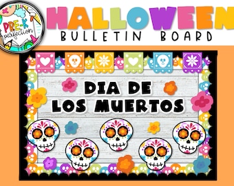 Tablón de anuncios de calaveras de Halloween: Decoración del Día de Los Muertos (Descarga digital)