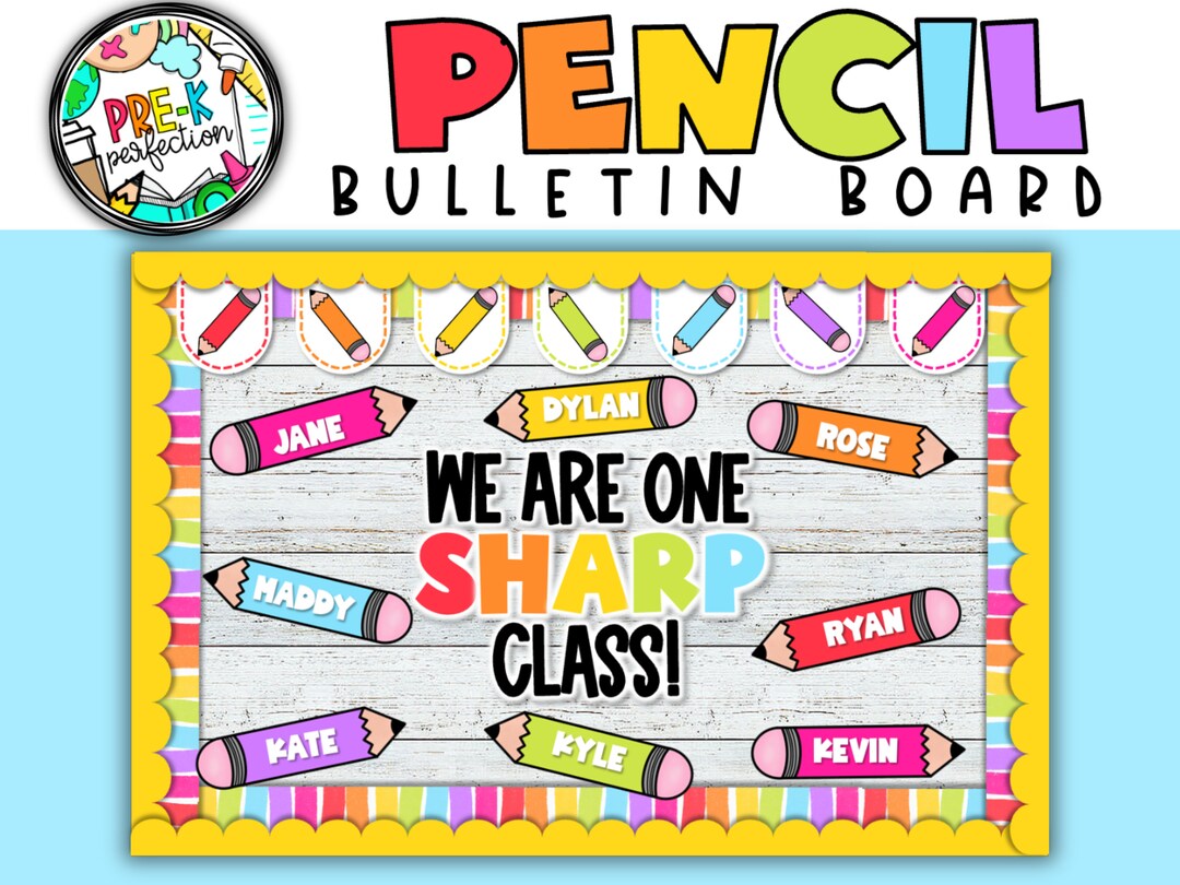 Back to School Bulletin Board Rainbow Pencil Bulletin Board Bulletin