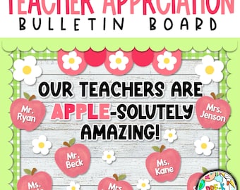 Teacher Appreciation Bulletin Board Kit: Apple Theme (Digital Download)