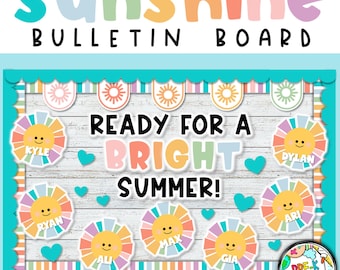 Rainbow Sunshine Classroom Bulletin Board Decor (Digital Download)