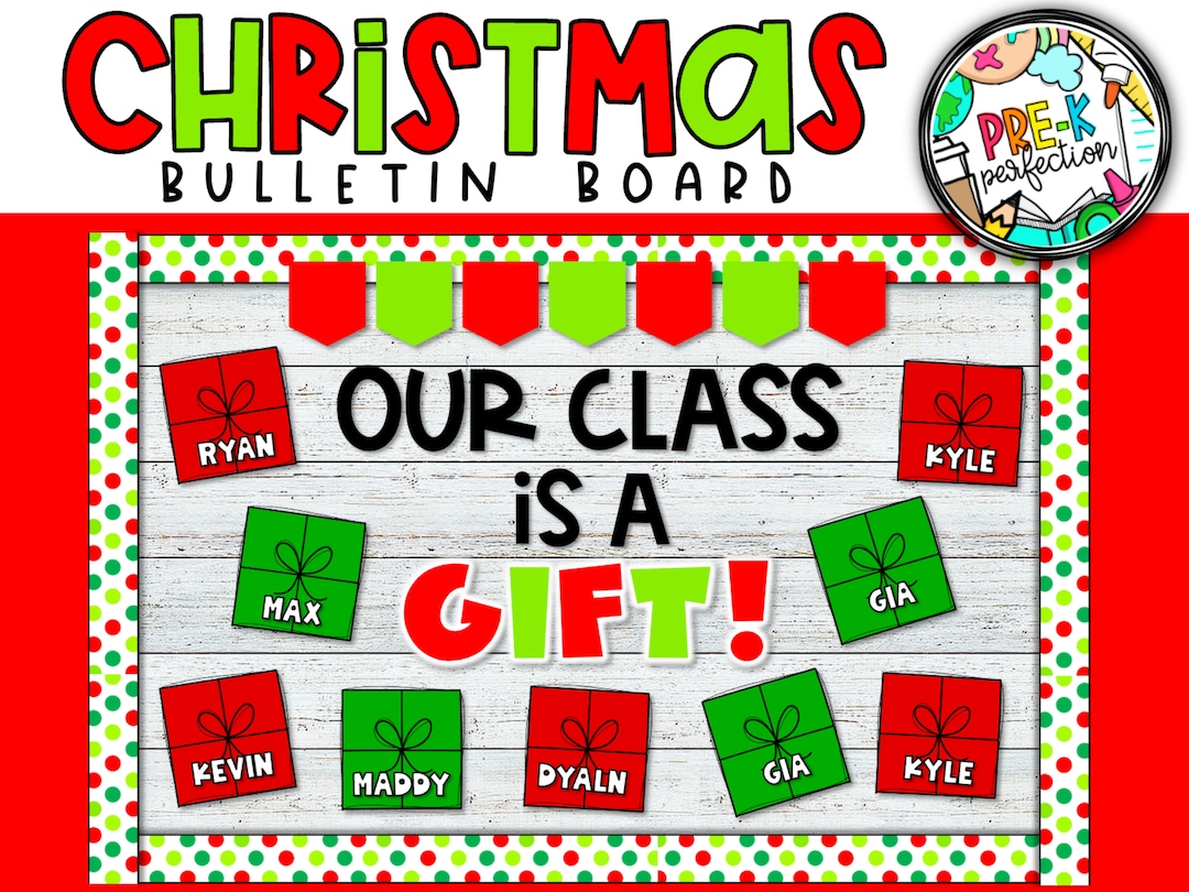 Christmas Gifts Bulletin Board Holiday Bulletin Board Digital Download Christmas Colored