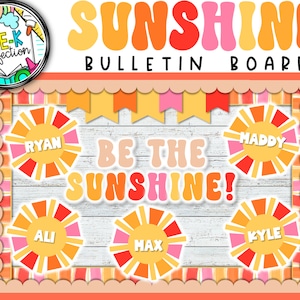 Retro Sunshine Bulletin Board | Be the Sunshine Bulletin Board | Sun Classroom Decor