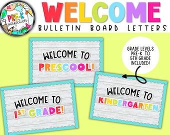 Rainbow Welcome Back to School Bulletin Board Letters (Digital Download)
