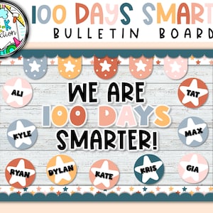 100th Day of School Bulletin Board | 100 Days Smarter Bulletin Board |  100th Day Boho Star Decor