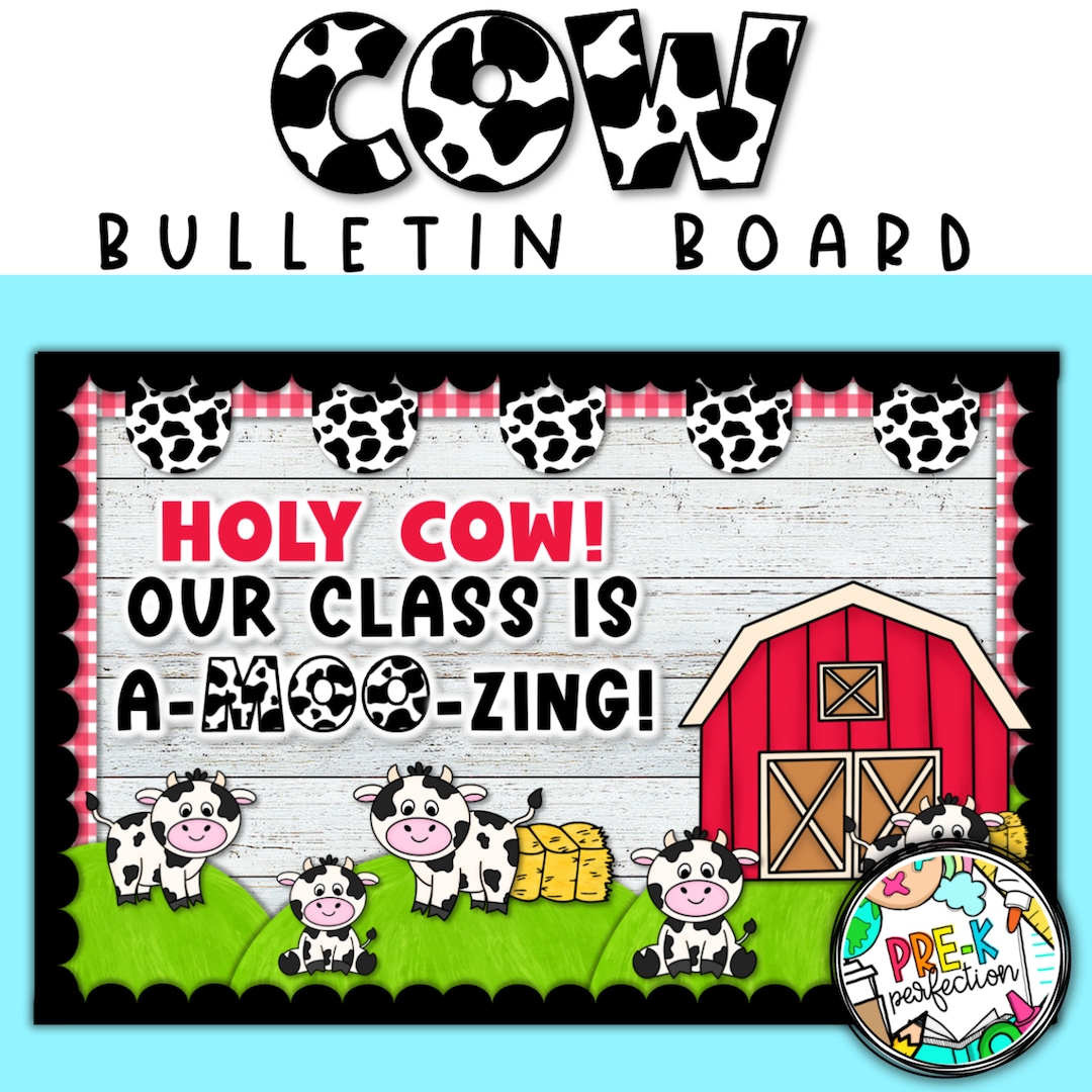 COW Bulletin Board Farm Door Decor Farm Animal Bulletin Board Etsy