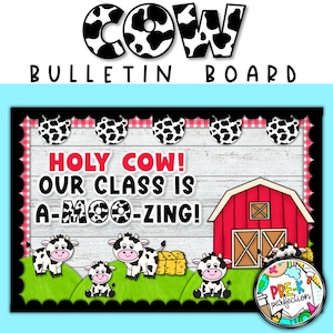 COW Bulletin Board | Farm Door Decor | Farm Animal Bulletin board