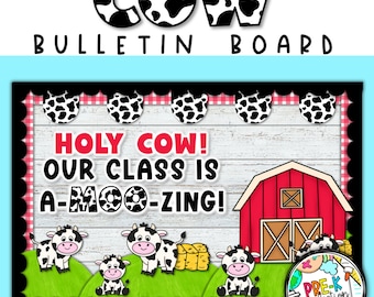 Cow Bulletin Board: Farm Classroom Decor (Digital Download)