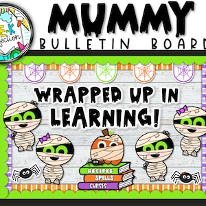 Halloween Mummy Bulletin Board | Halloween Book Decor | Halloween Door Decor