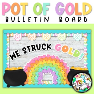 St. Patrick&#39;s Day Bulletin Board | Shamrock Door Decor | Printable St. Patty&#39;s Day Classroom Decor | March Bulletin Board Idea | Door Decor