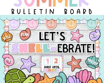 Summer Seashell Bulletin Board, Let's Shell-ebrate a Great School Year!