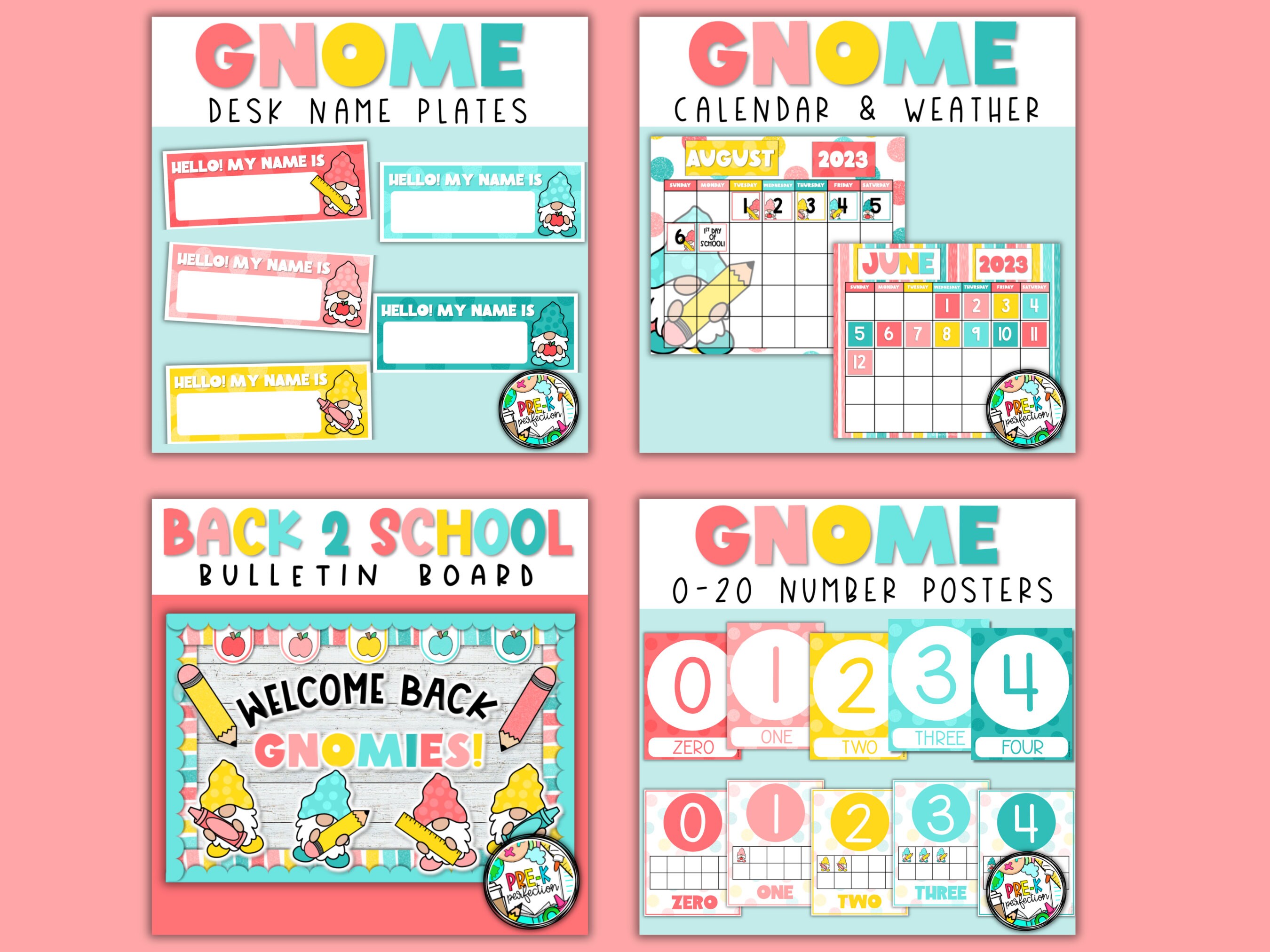 Gnome Classroom Decor Bundle: Colorful Posters (digital Download) - Etsy