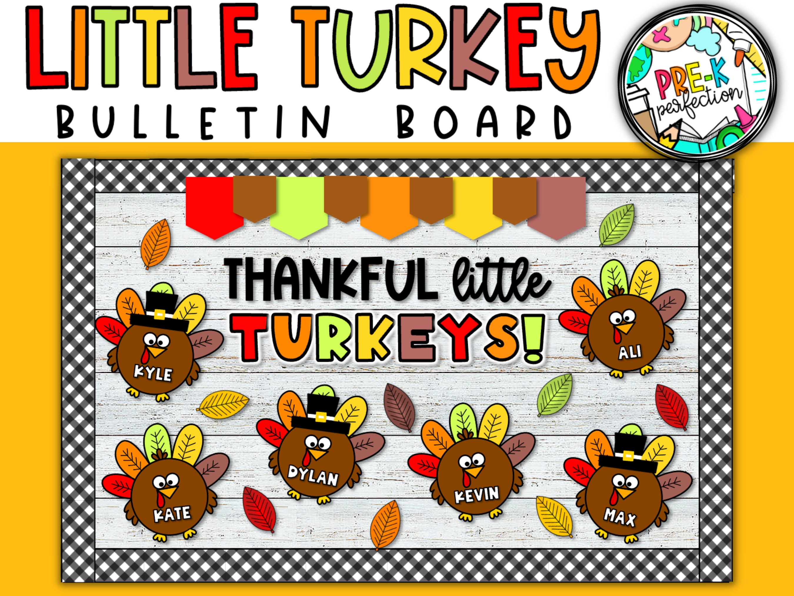 thanksgiving turkey bulletin board kit: fall classroom decor
