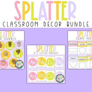 Pastel Splatter Classroom Decor Bundle | Terrazzo Inspired Decor