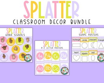 Pastel Splatter Classroom Decor Bundle | Terrazzo Inspired Decor
