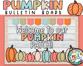 Pastel Pumpkin Patch Bulletin Board | Fall Pumpkin Bulletin Board | Digital Download | Bulletin Board Kit