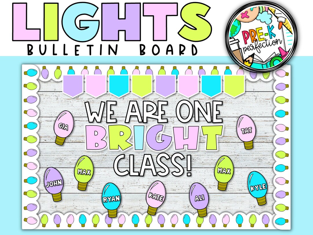 Pastel Christmas Lights Bulletin Board Christmas Lights Bulletin Board