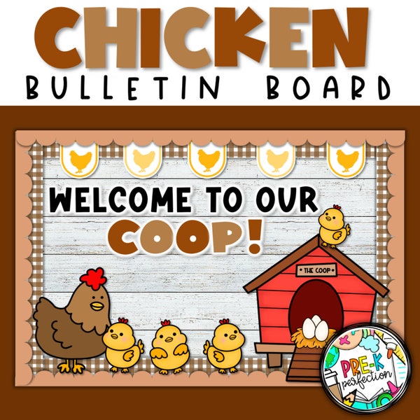 Chicken Bulletin Board | Farm Door Decor | Chicken Coop Decor