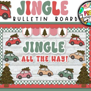 Boho Retro Christmas Bulletin Board | Jingle All the Way Bulletin Board | Holiday Classroom Decor | Merry Christmas Bulletin Board