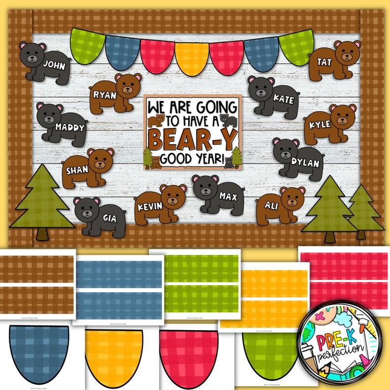 Baby Bear Bulletin Board Back to School Bulletin Board Digital Download Bulletin Board Kit imagem 3