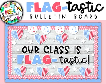 American Flag Bulletin Board: Patriotic Classroom Decor (Digital Download)
