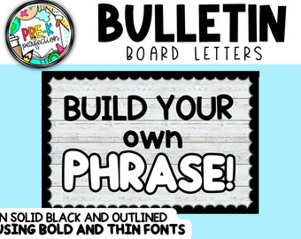 Black and White Bulletin Board Letters | Thin & Bold Bulletin Board Letter Kit