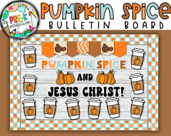 Kit para tablón de anuncios de calabaza, especias y Jesucristo (descarga digital)