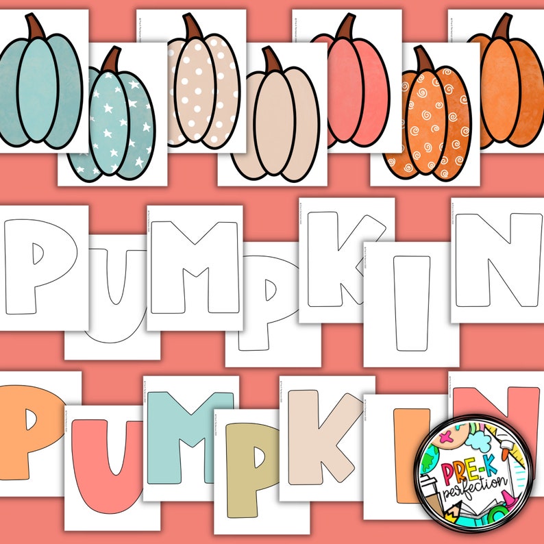 Pastel Pumpkin Patch Bulletin Board Fall Pumpkin Bulletin Board Digital Download Bulletin Board Kit image 4