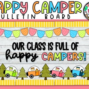 Vintage Camper Summer Bulletin Board | Camping Bulletin Board | Digital Download | Bulletin Borders
