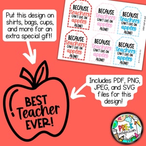 Printable Teacher Gift Tag | Teacher Appreciation Gift Tag | Digital ...