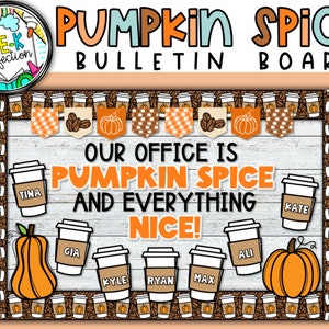Pumpkin Spice Pinnwand | Pumpkin Latte Pinnwand | Digitaler Download | OFFICE Bulletin Board Kit