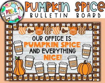 Kit de tablón de anuncios con especias de calabaza: Decoración otoñal para la oficina (descarga digital)