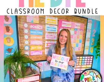 Rainbow Tie Dye Classroom Decor Bundle (Digital Download)