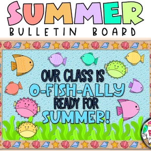 Summer Bulletin Board | O-Fish-ally Summer Bulletin Board | Digital Download | Ocean Fish