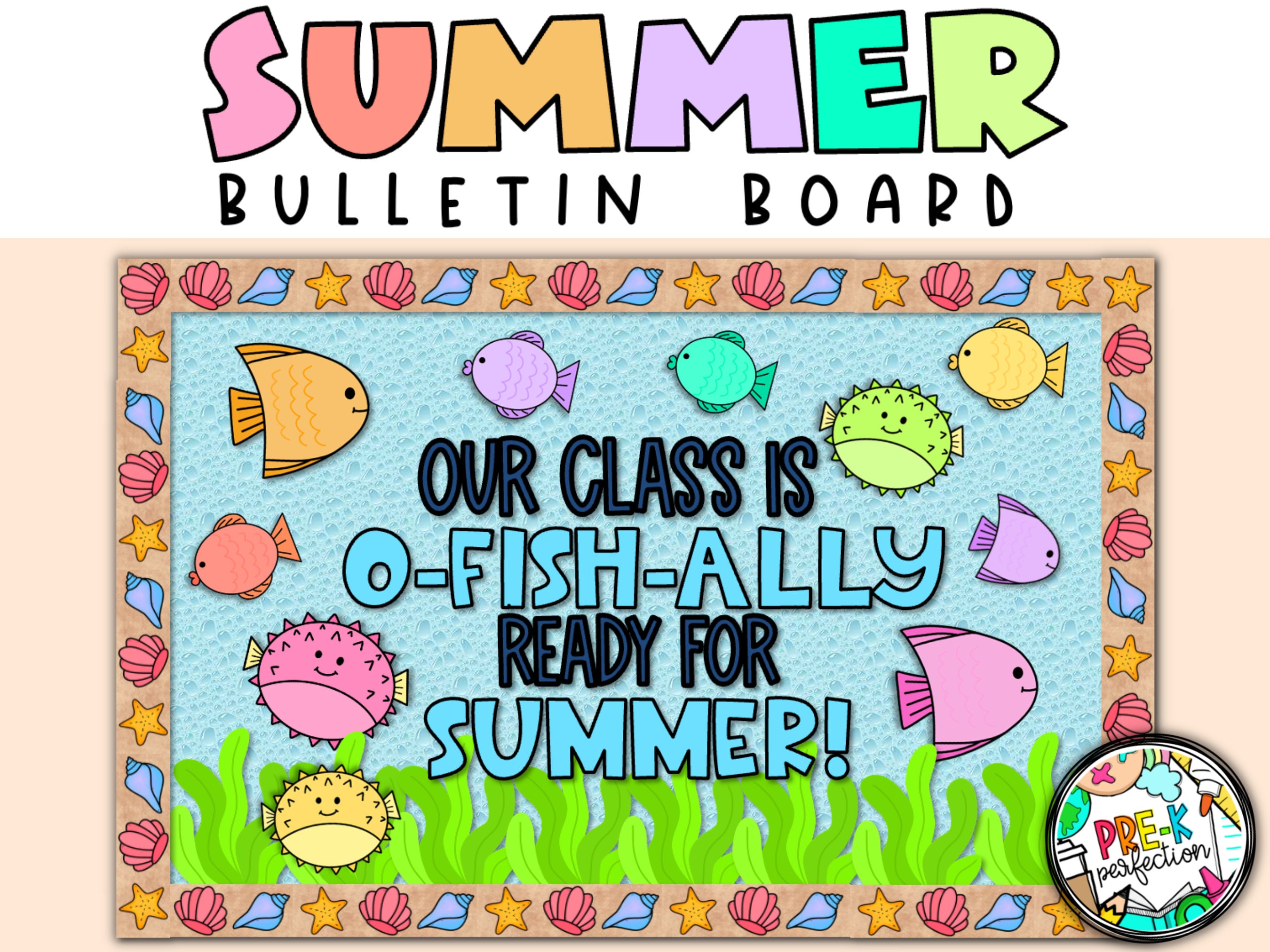 Summer Fish Bulletin Board Classroom Decor digital Download