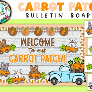 Anslagstavla för morotsland: Vårdekorationer för klassrummet (digital nedladdning)