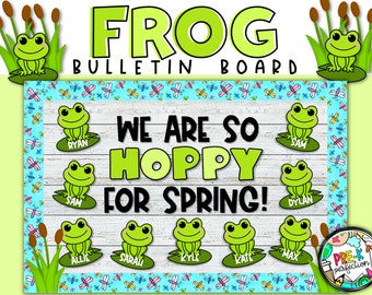 Back to School Frog Bulletin Board | Frog Bulletin Board | Hoppy Spring | Digital Product | HOPPING INTO SCHOOL